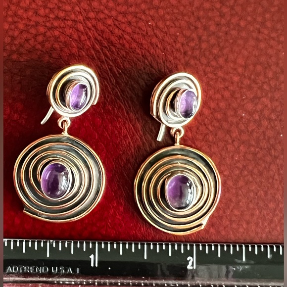 Vintage Copper Southwestern Style dangle Earrings & Necklace set - Picture 6 of 10